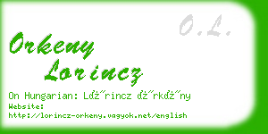 orkeny lorincz business card